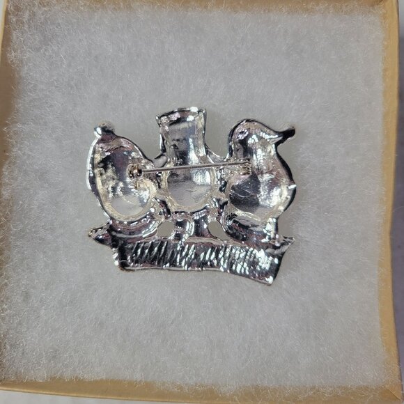 Vintage Christmas Brooch Pin Set - Santa Dog With Stocking & Snowmen Trio - Picture 10 of 11